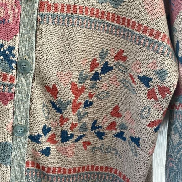 Coldwater‎ Creek Long Line Knit Cardigan Sweater XL Indie Bloomcore Boho Novelty - Picture 7 of 9